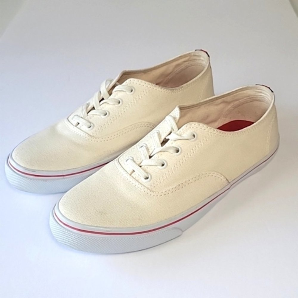 Tory Burch Murray off white lace-up sneakers women's size 10.5 - Picture 4 of 13